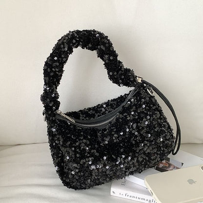Top Handle Sequin Crossbody Bag