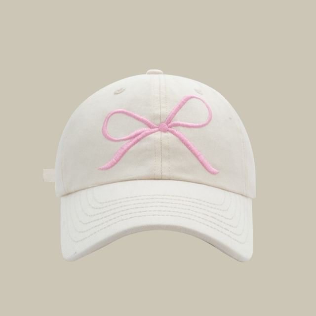 Bow Embroidered Baseball Cap