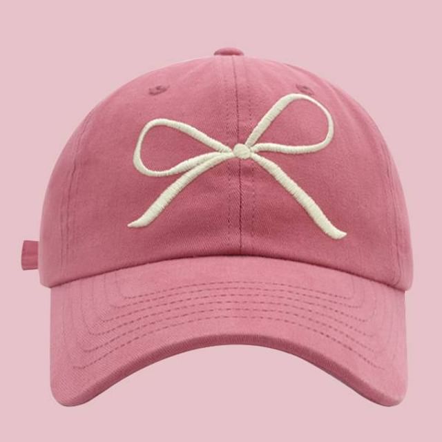 Bow Embroidered Baseball Cap