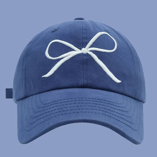 Bow Embroidered Baseball Cap