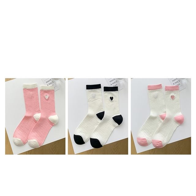 Two Tone Crew Socks Set