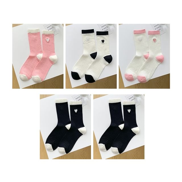 Two Tone Crew Socks Set