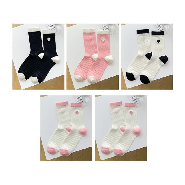 Two Tone Crew Socks Set