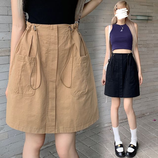 Drawstring Waist Plain A