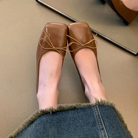 Plain Bow Ballet Flats