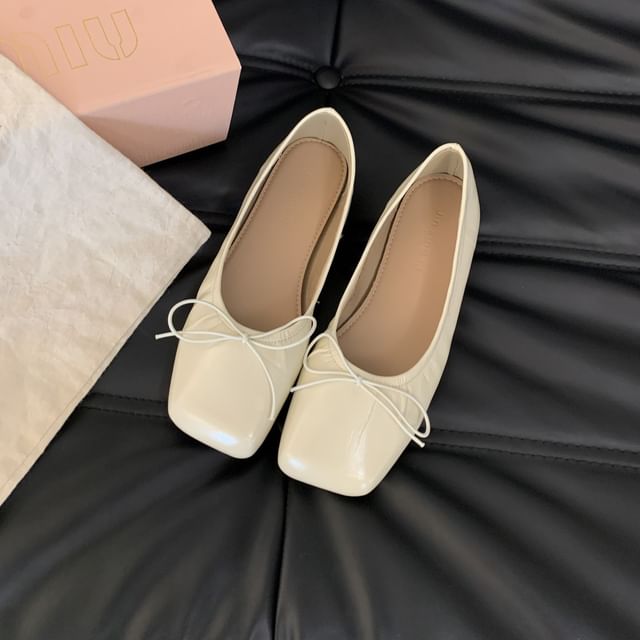 Plain Bow Ballet Flats