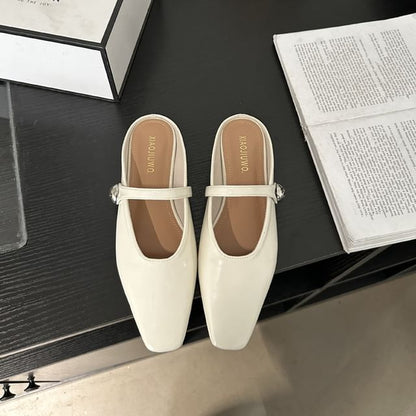 Square Toe Plain Mules