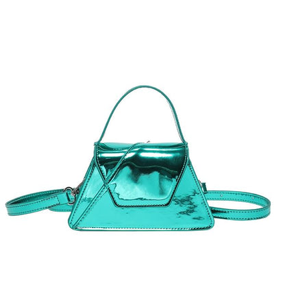 Flap Patent Leather Top Handle Crossbody Bag