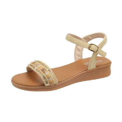 Platform Ankle Strap Sequin Sandals