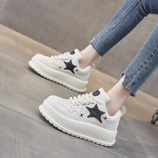 Platform Star Lace Up Sneakers