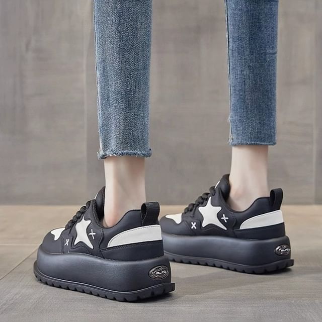 Platform Star Lace Up Sneakers