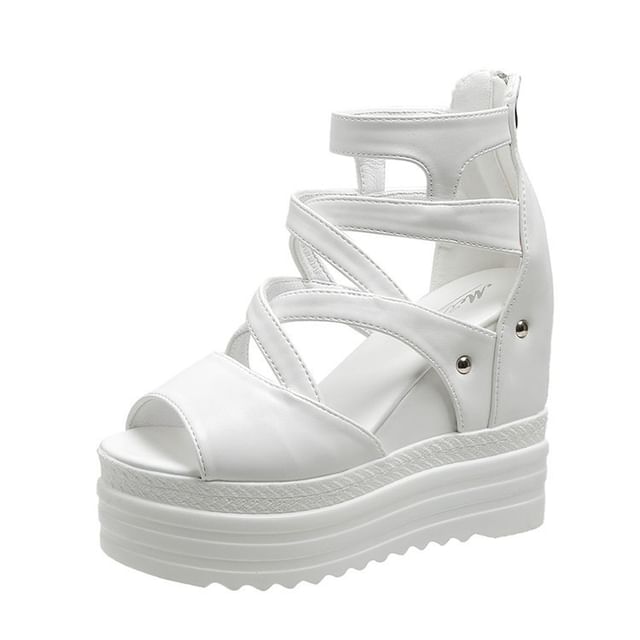 Plain Platform Wedge Sandals