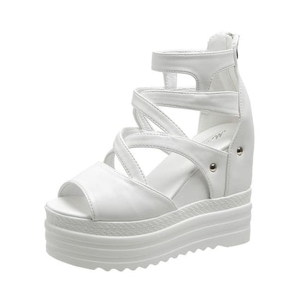 Plain Platform Wedge Sandals
