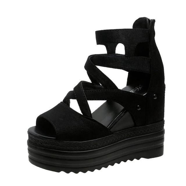 Plain Platform Wedge Sandals