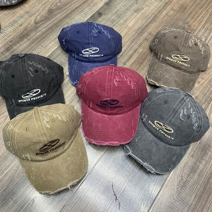 Embroidered Distressed Baseball Cap