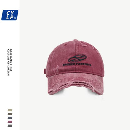 Embroidered Distressed Baseball Cap