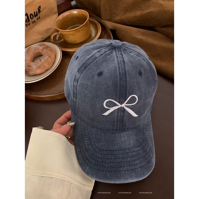 Bow Embroidered Baseball Cap