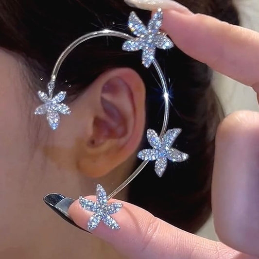 Rhinestone Floral Ear Cuff