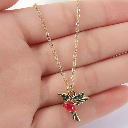 Rhinestone Bird Necklace