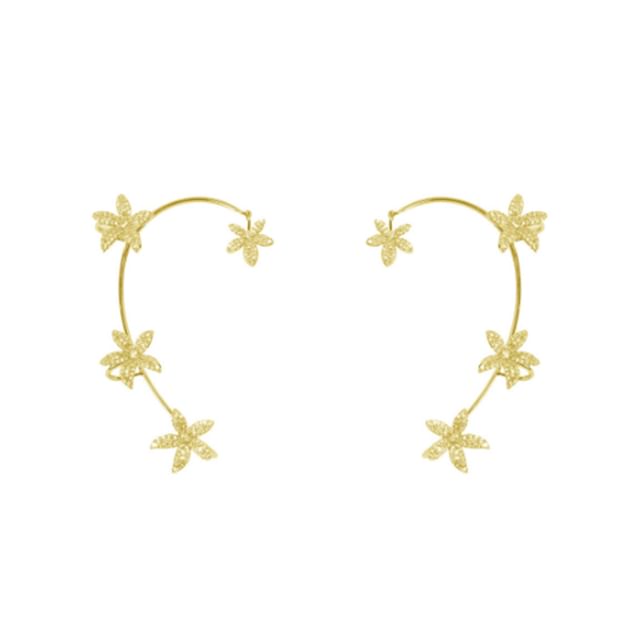 Rhinestone Floral Ear Cuff