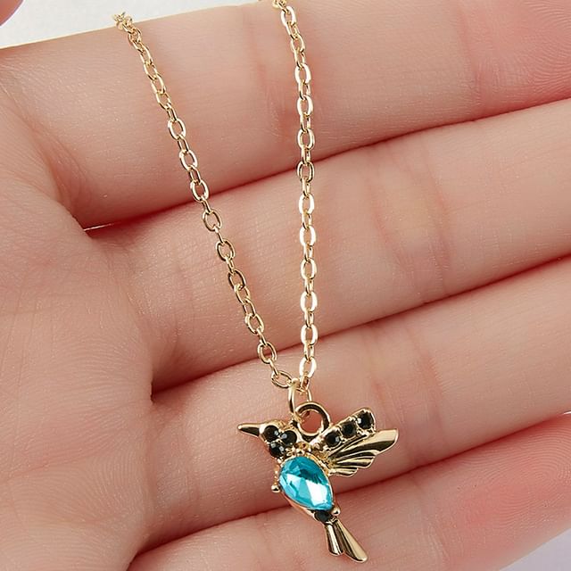 Rhinestone Bird Necklace