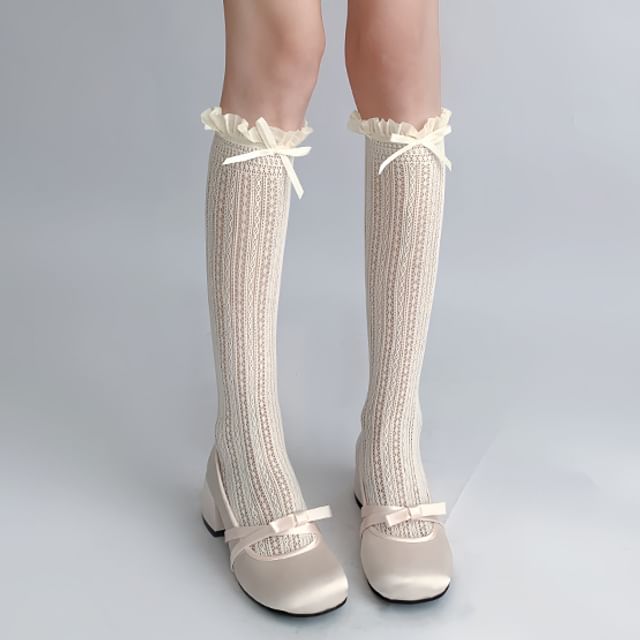 Bow Frill Trim Socks