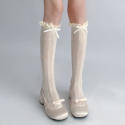 Bow Frill Trim Socks