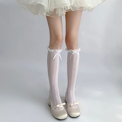 Bow Frill Trim Socks