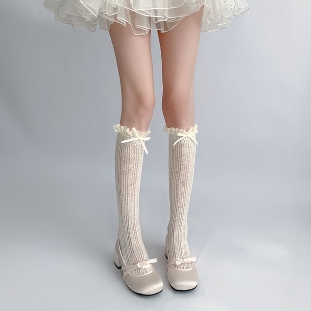 Bow Frill Trim Socks