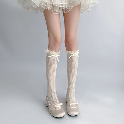 Bow Frill Trim Socks