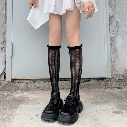 Bow Frill Trim Socks
