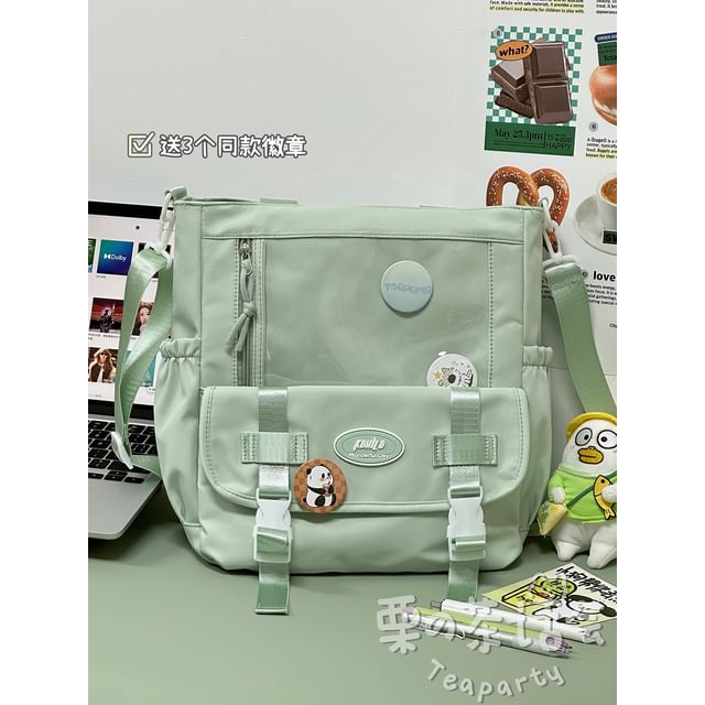 PVC Panel Buckled Tote Bag / Bag Charm / Set