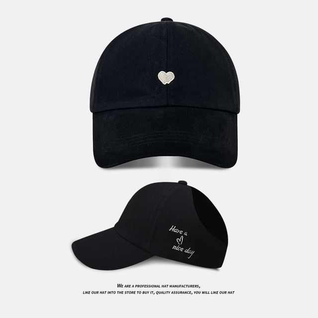 Baseball Heart Cap Embroidered