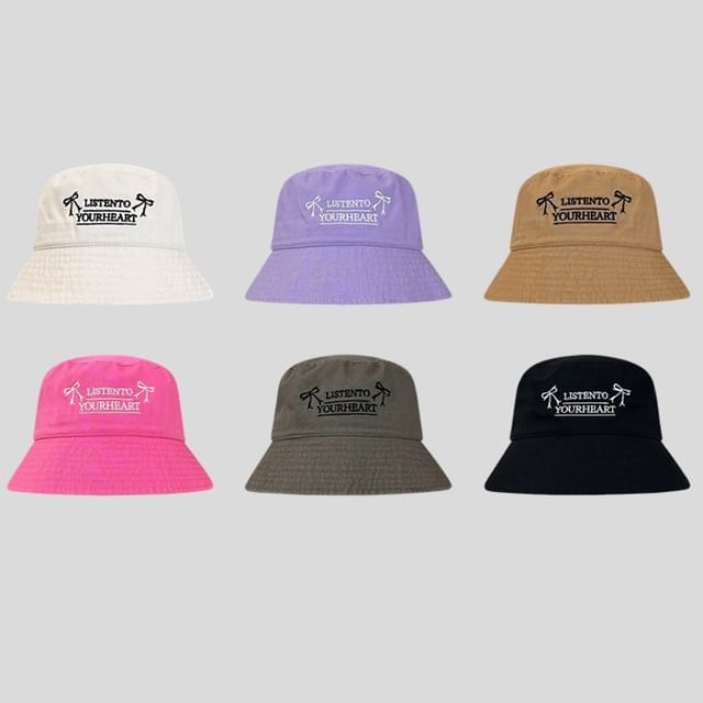 Hat Lettering Embroidered Bucket