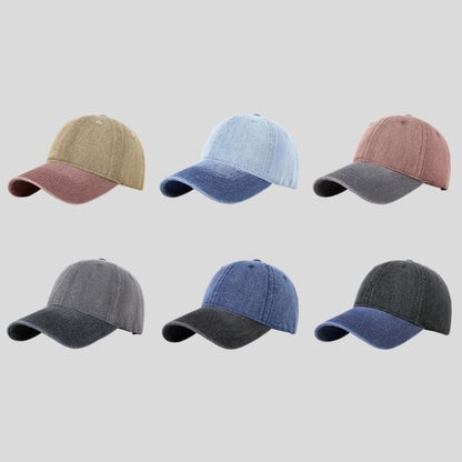 Two Washed Baseball Tone Cap Denim