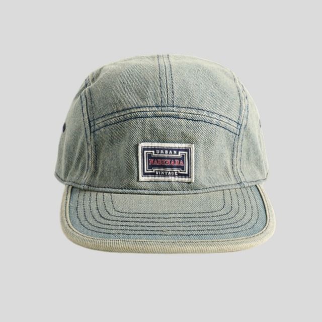 Applique Washed Denim Baseball Cap