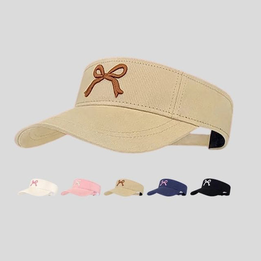 Embroidered Visor Bow Sun