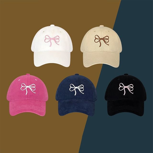 Embroidered Cap Baseball Bow