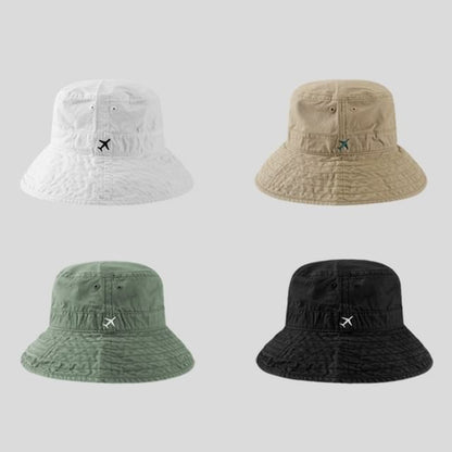 Embroidered Bucket Plane Hat
