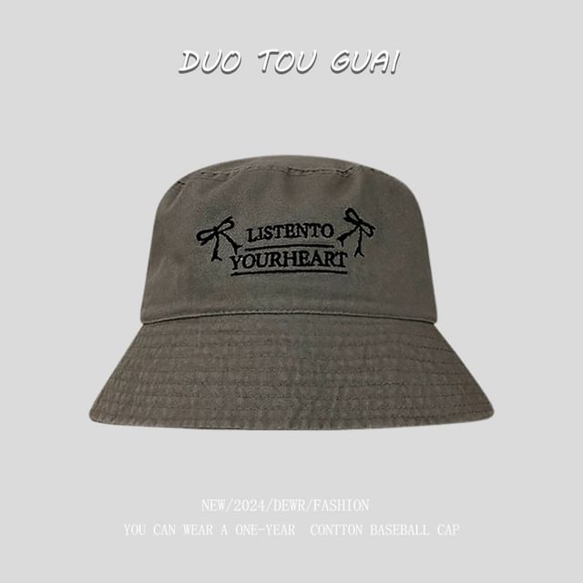 Hat Lettering Embroidered Bucket