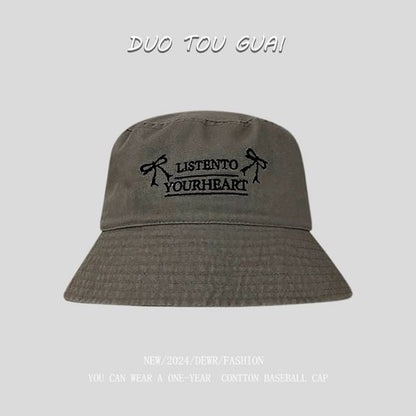 Hat Lettering Embroidered Bucket