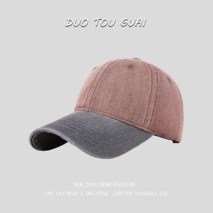 Two Washed Baseball Tone Cap Denim