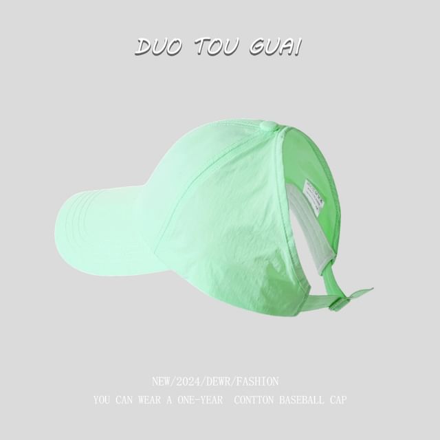 Plain Baseball Cap Open Top