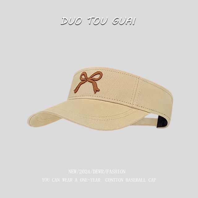 Embroidered Visor Bow Sun