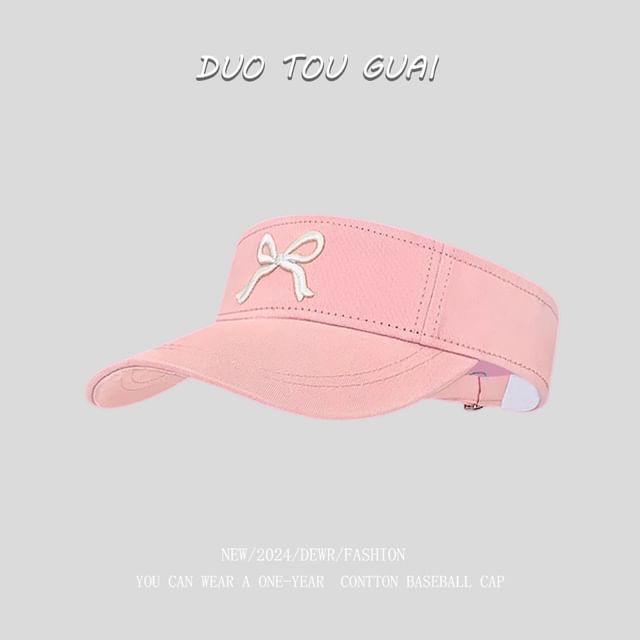 Embroidered Visor Bow Sun