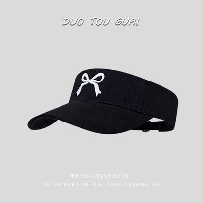 Embroidered Visor Bow Sun