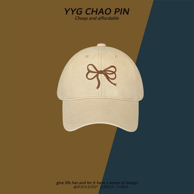 Embroidered Cap Baseball Bow