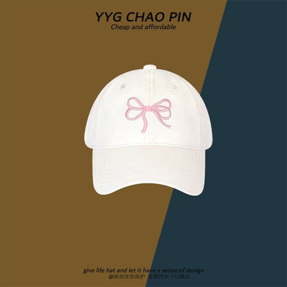 Embroidered Cap Baseball Bow