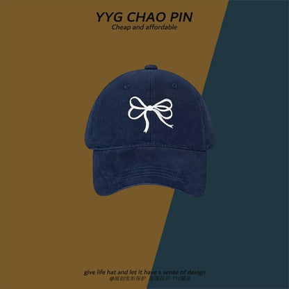 Embroidered Cap Baseball Bow