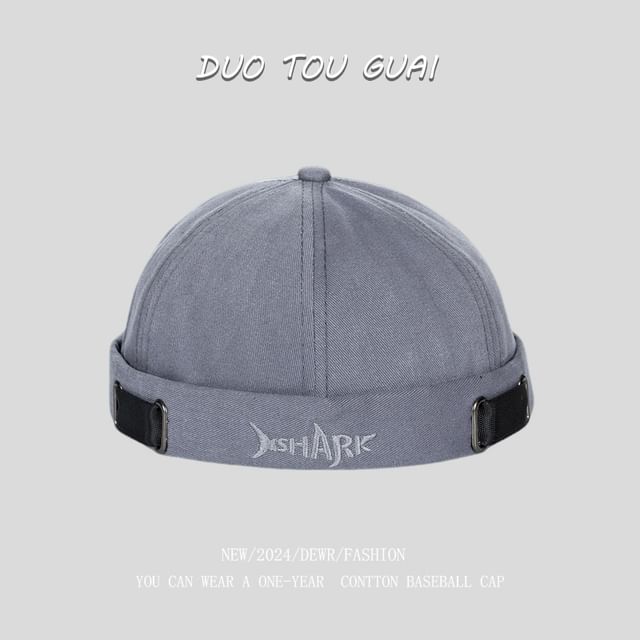 Lettering Hat Brimless Embroidered